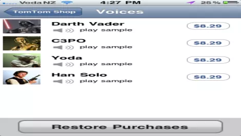 TomTom iPhone app gets Darth Vader